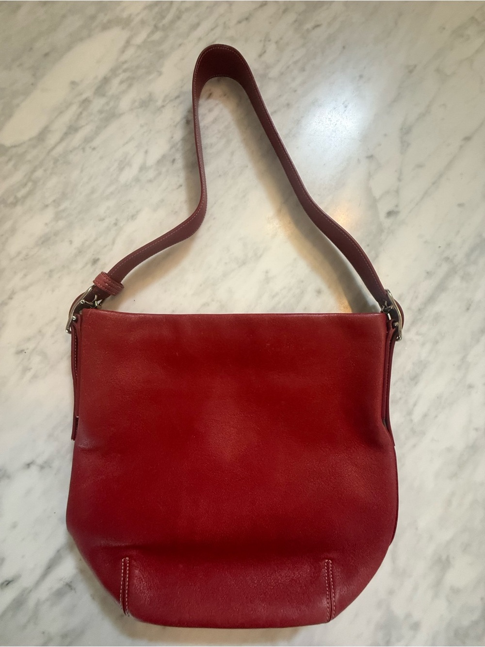 Vintage Coach Legacy Soho 9186 Red Leather Hobo Shoulder Bag Y2K